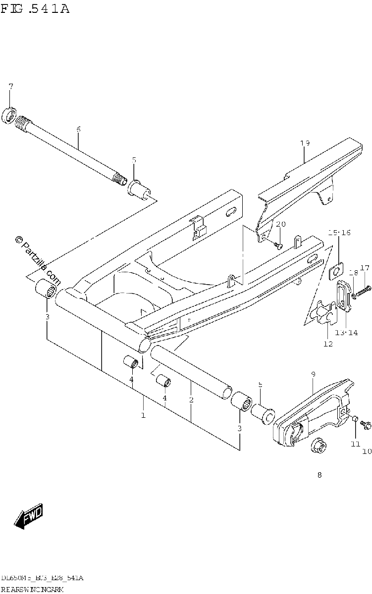 Diagrama de REAR SWINGINGARM