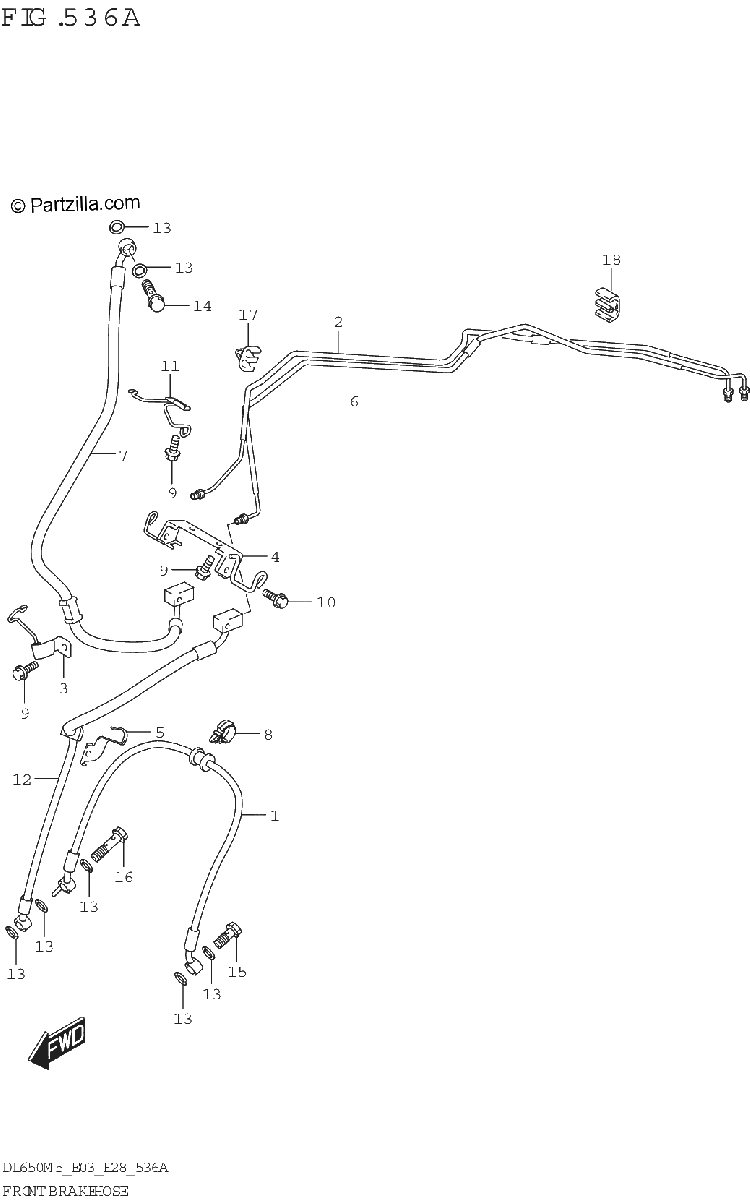 Diagrama de FRONT BRAKE HOSE