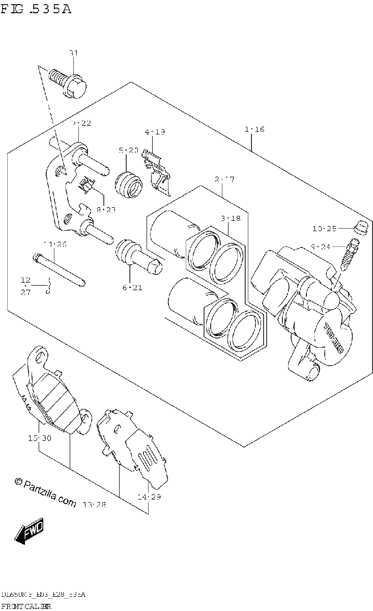 Diagrama de FRONT CALIPER