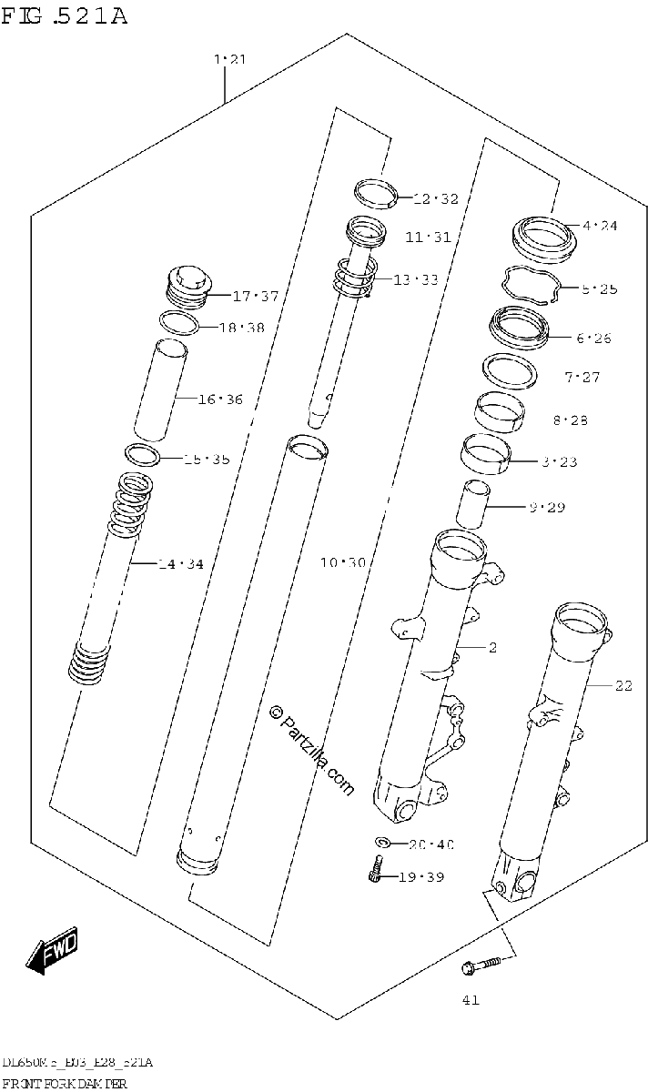 Diagrama de FRONT FORK DAMPER