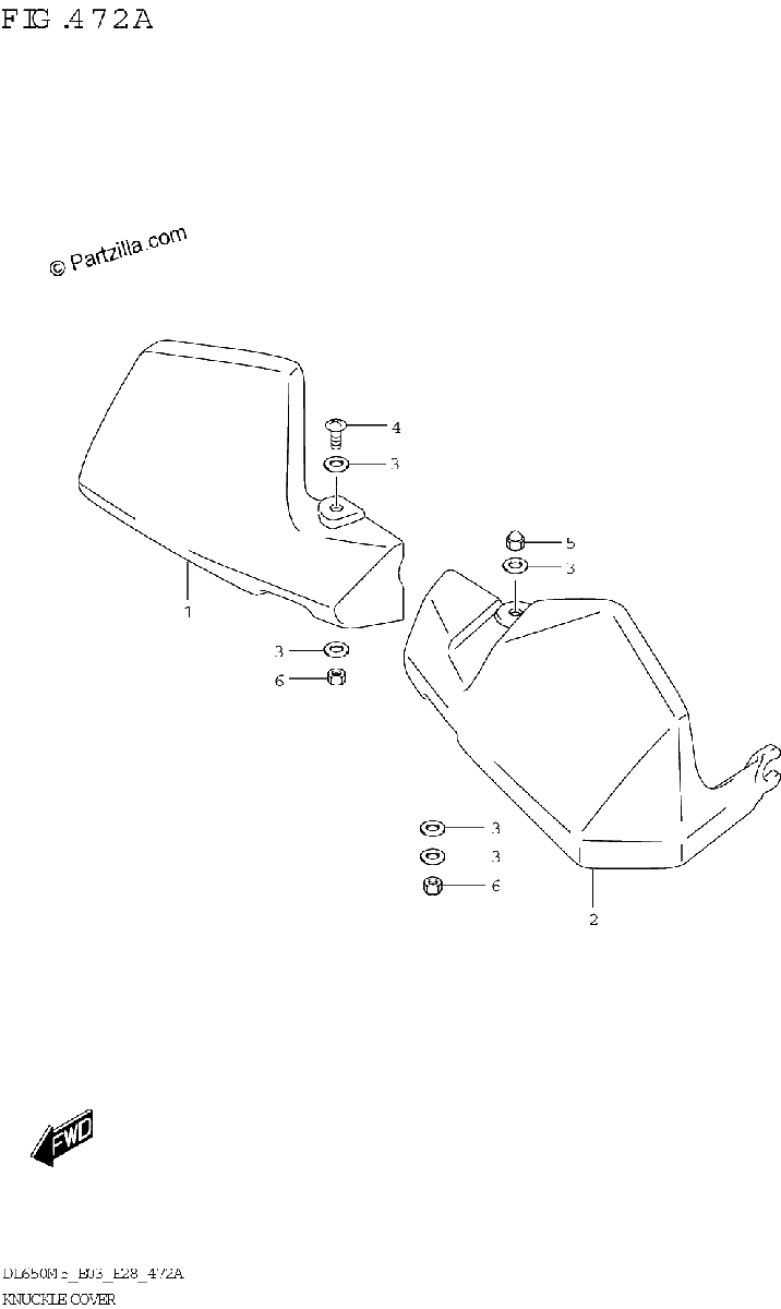 Diagrama de KNUCKLE COVER DL650XA