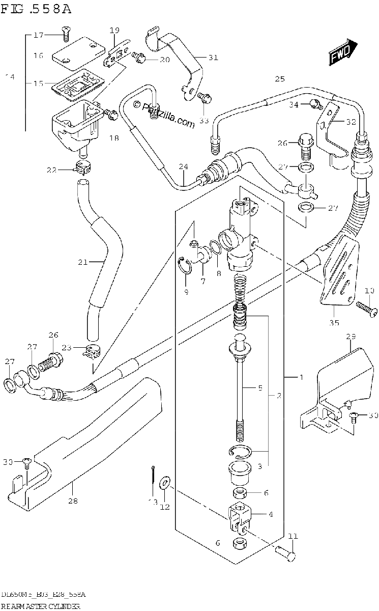 Diagrama de REAR MASTER CYLINDER