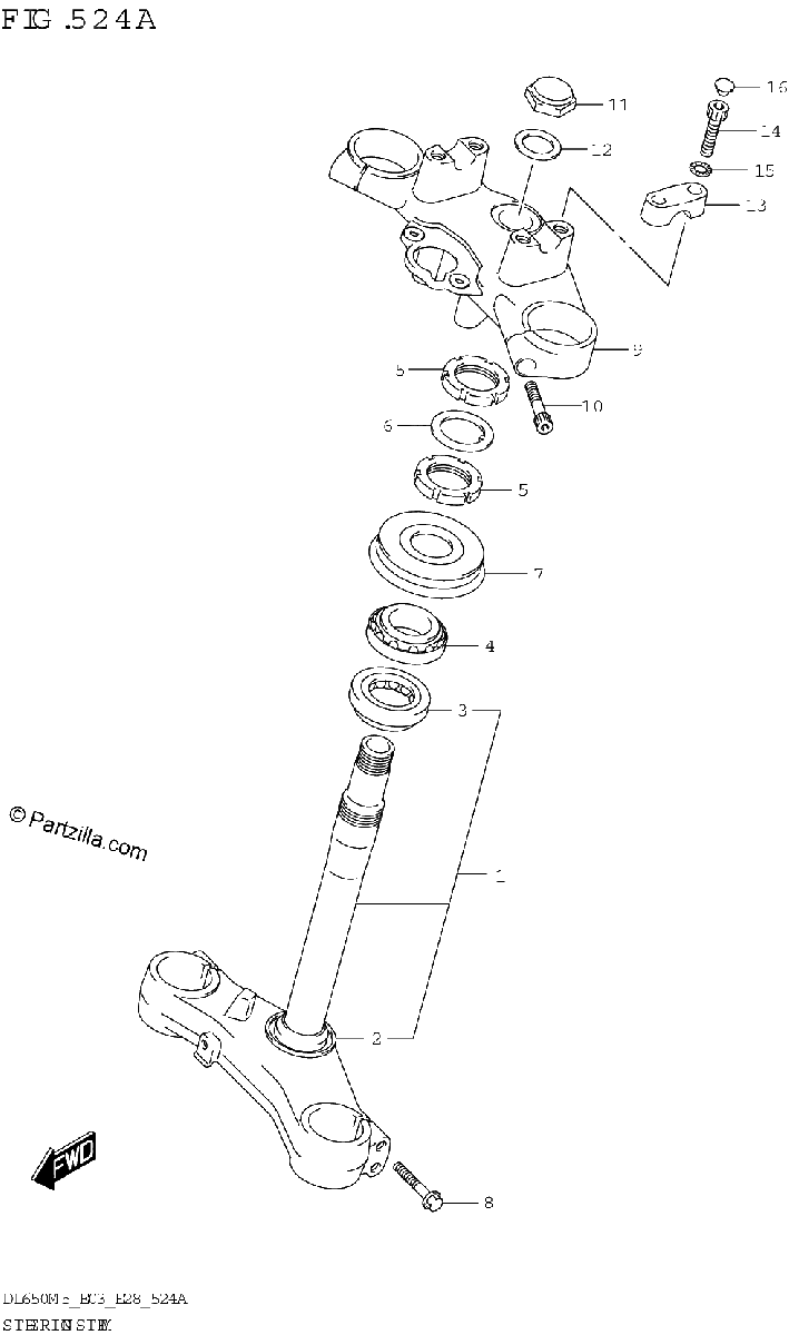 Diagrama de STEERING STEM