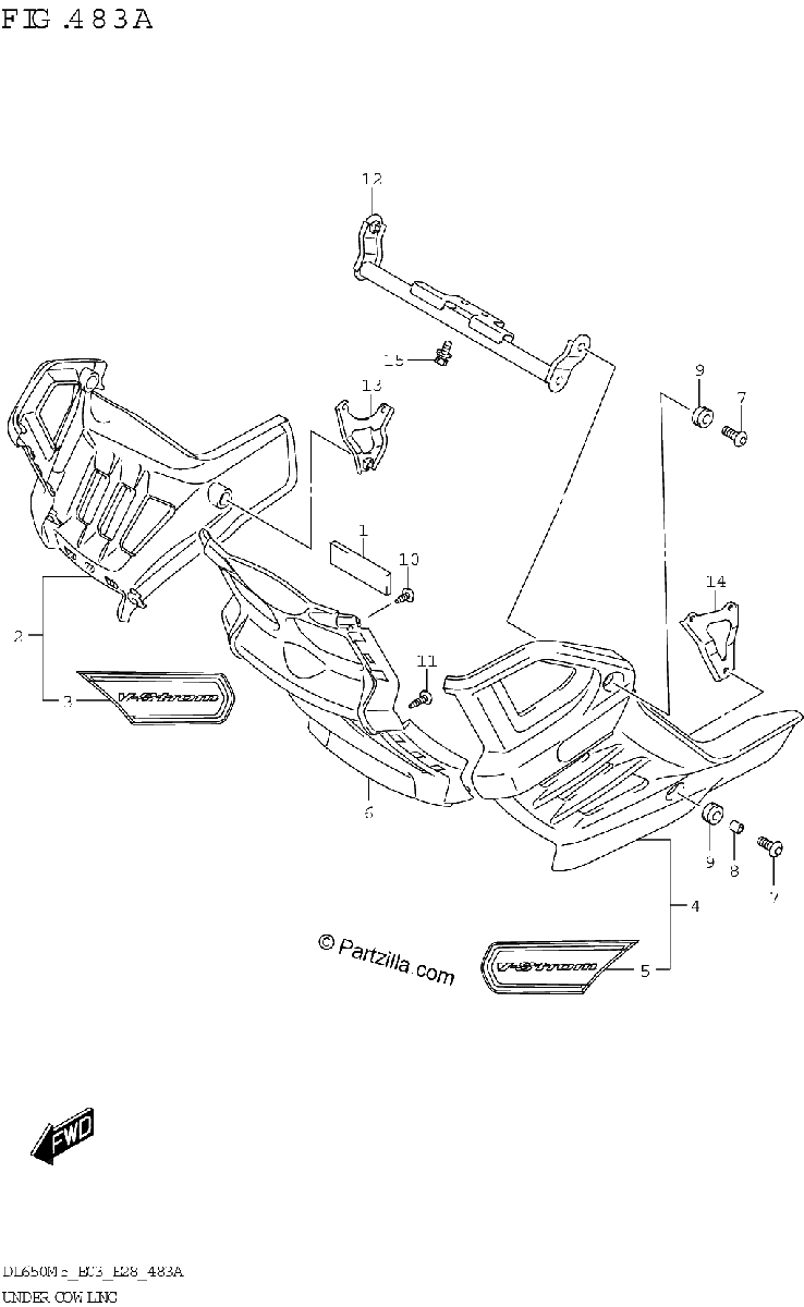 Diagrama de UNDER COWLING DL650XA
