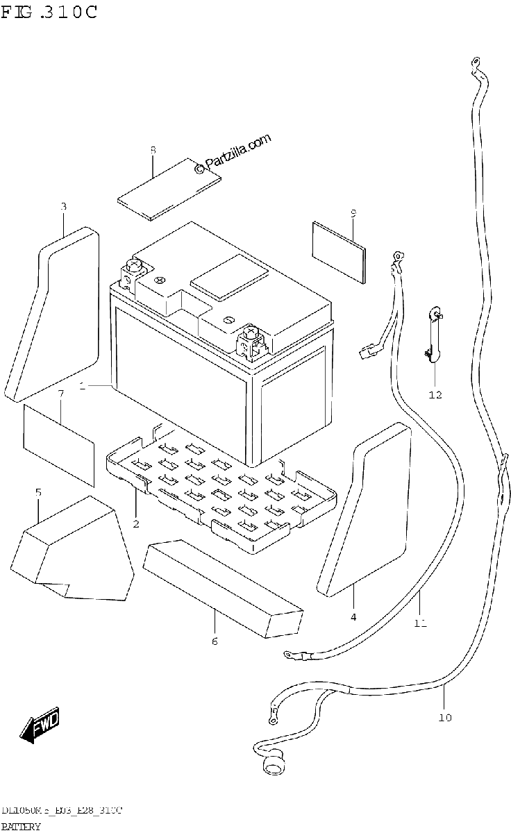 Diagrama de BATTERY DL1050RJ