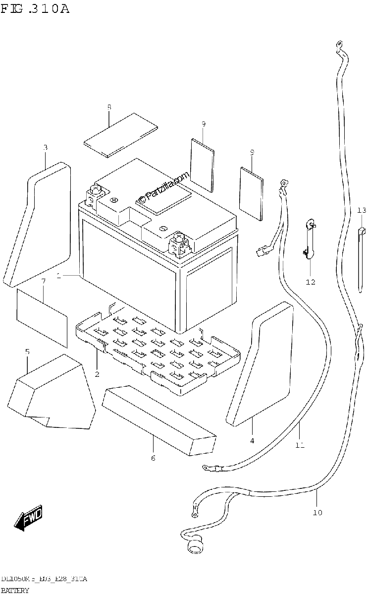 Diagrama de BATTERY DL1050RR