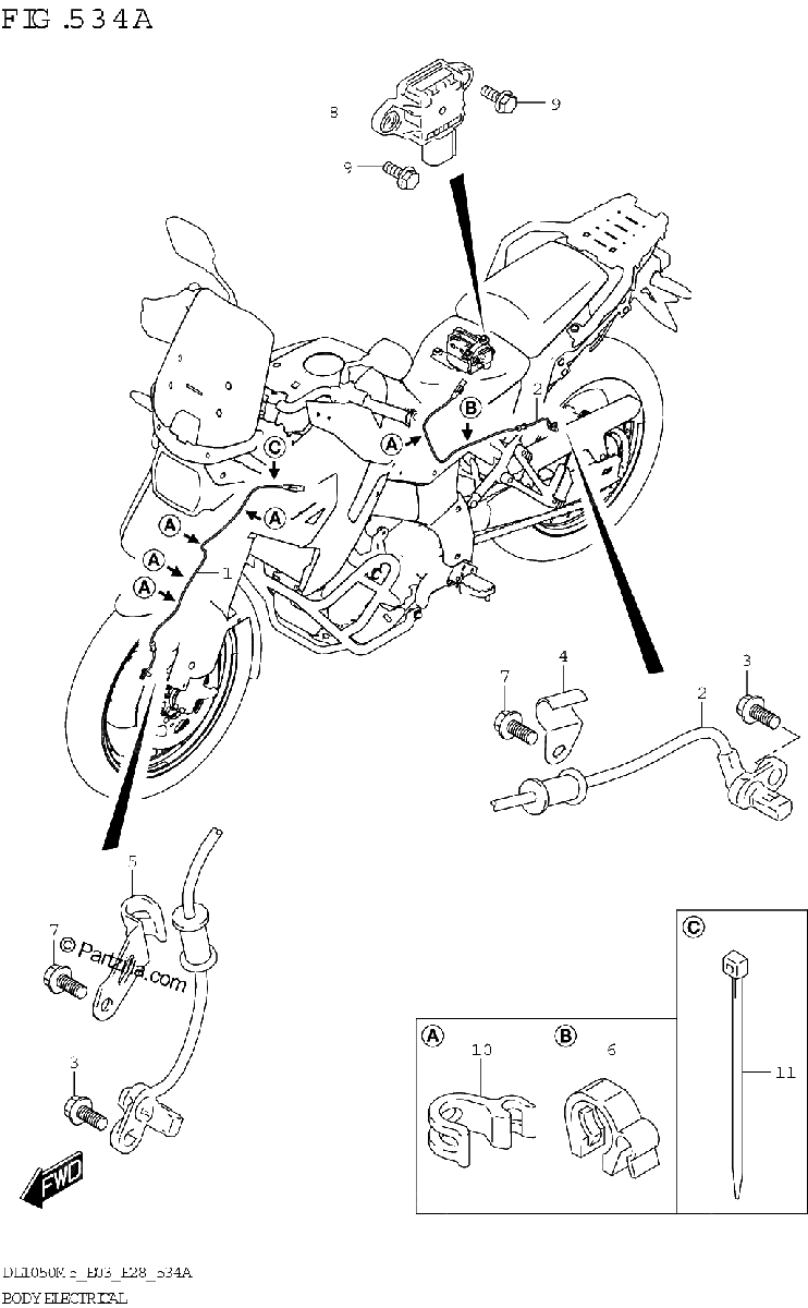 Diagrama de BODY ELECTRICAL DL1050RR