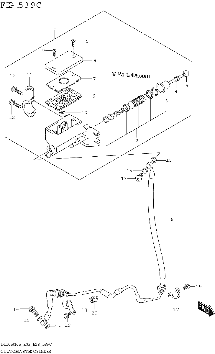 Diagrama de CLUTCH MASTER CYLINDER DL1050RJ