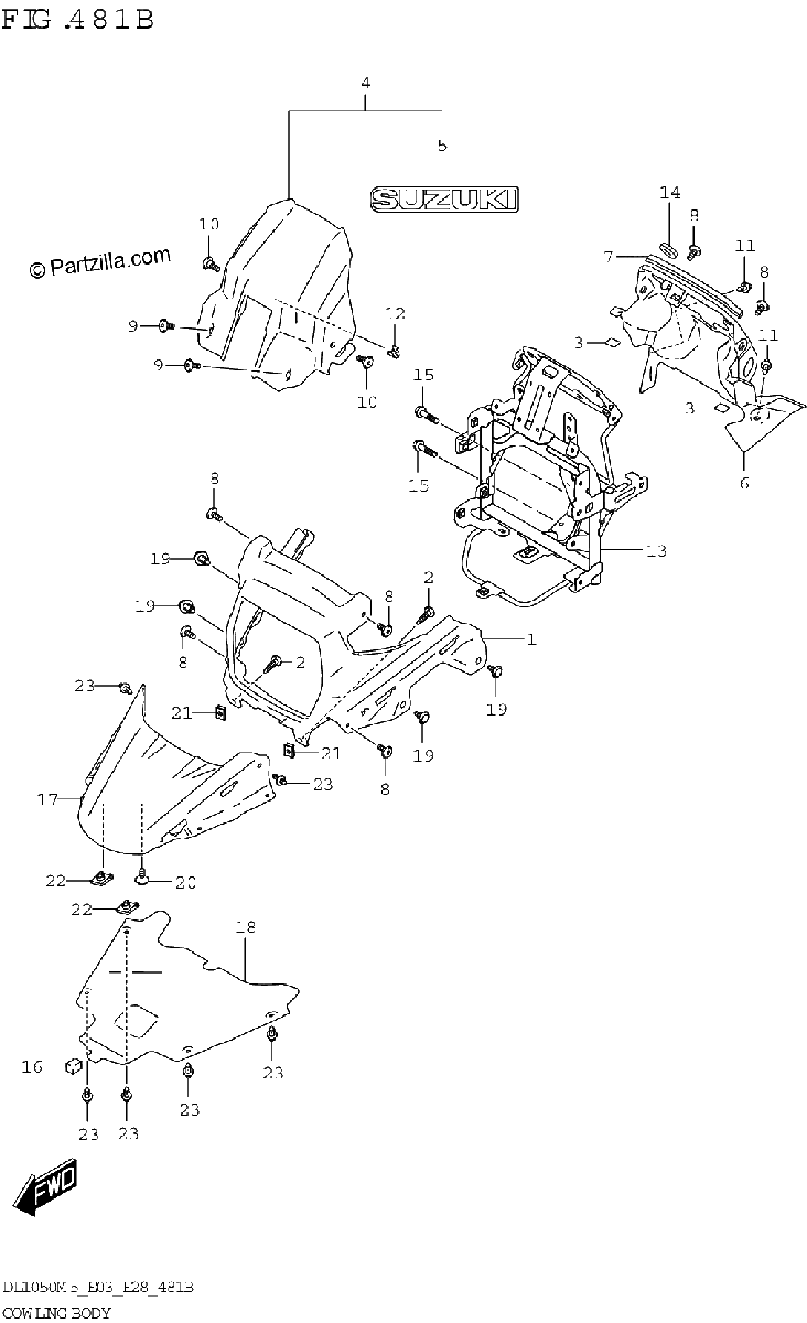 Diagrama de COWLING BODY DL1050RJ