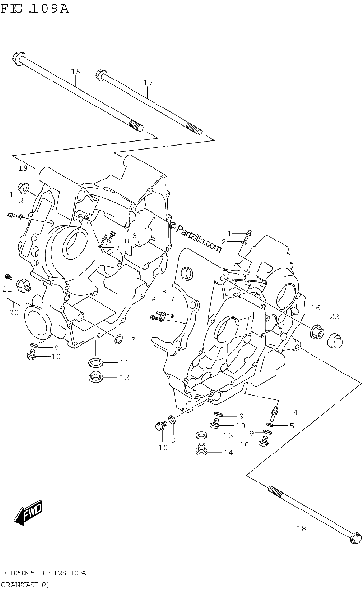 Diagrama de CRANKCASE 2 DL1050RR