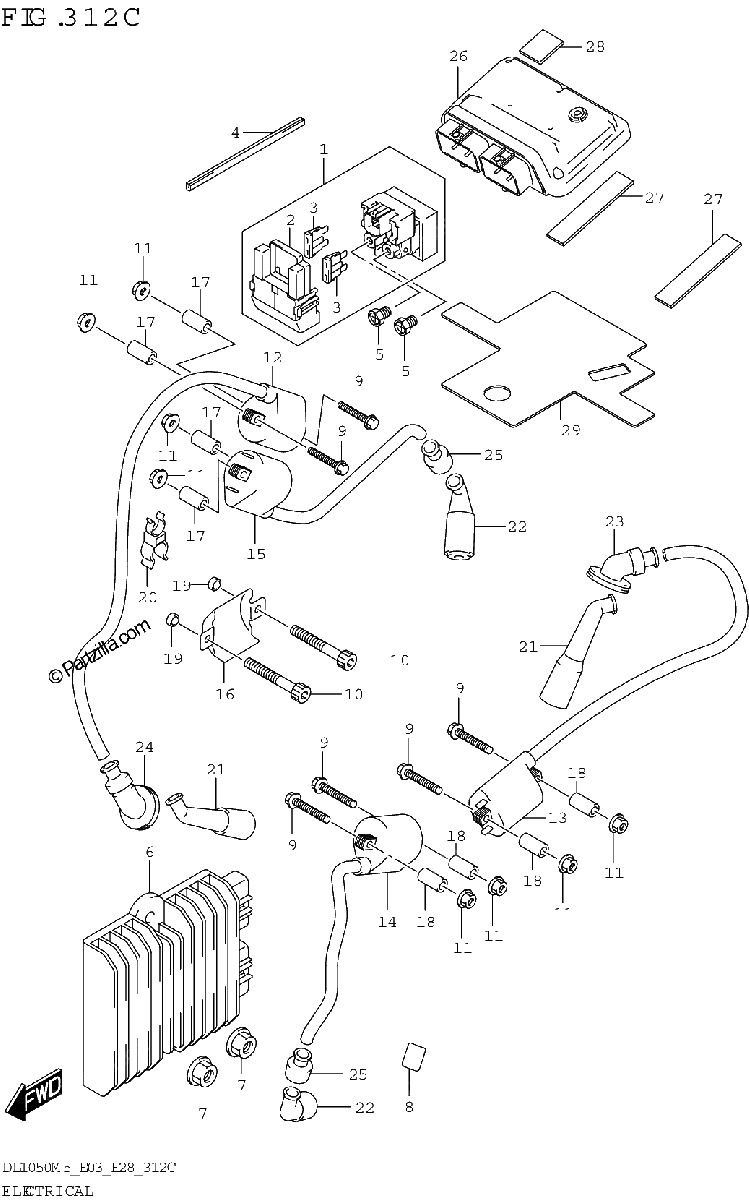 Diagrama de ELECTRICAL DL1050RJ