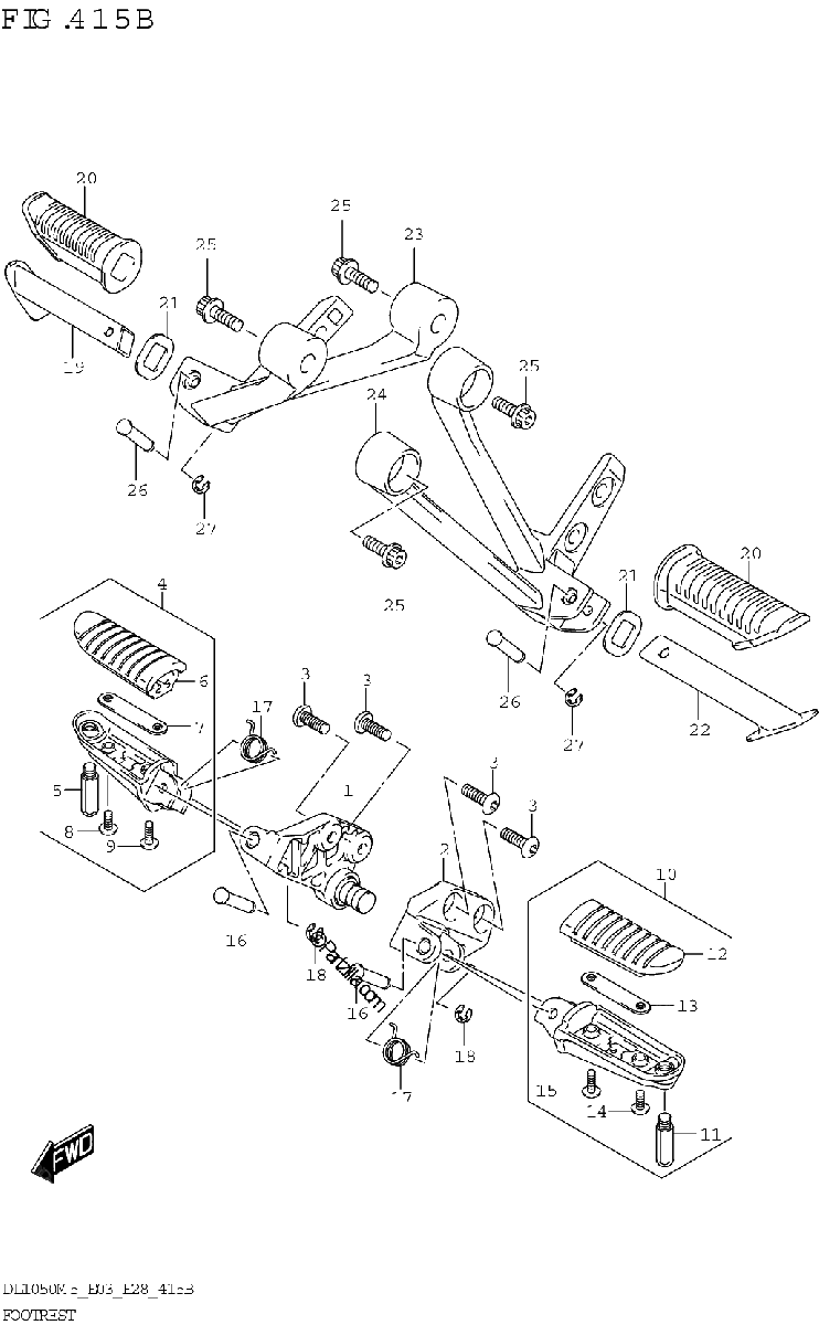 Diagrama de FOOTREST DL1050RR