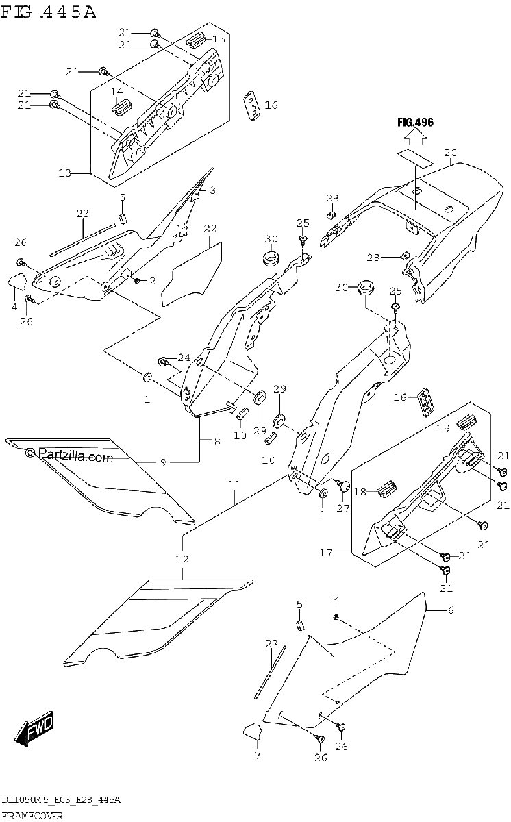 Diagrama de FRAME COVER DL1050RJ