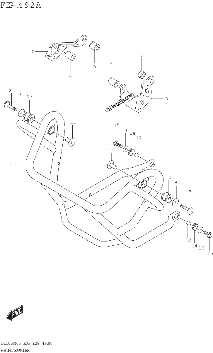 Diagrama de FRONT BUMPER DL1050RJ