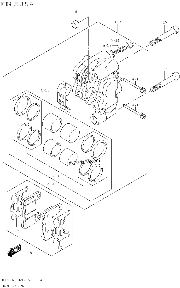 Diagrama de FRONT CALIPER