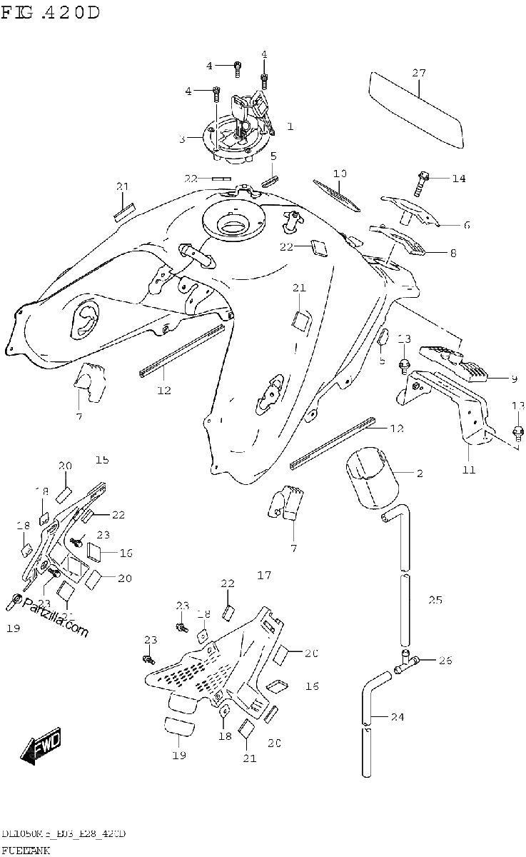 Diagrama de FUEL TANK DL1050RR