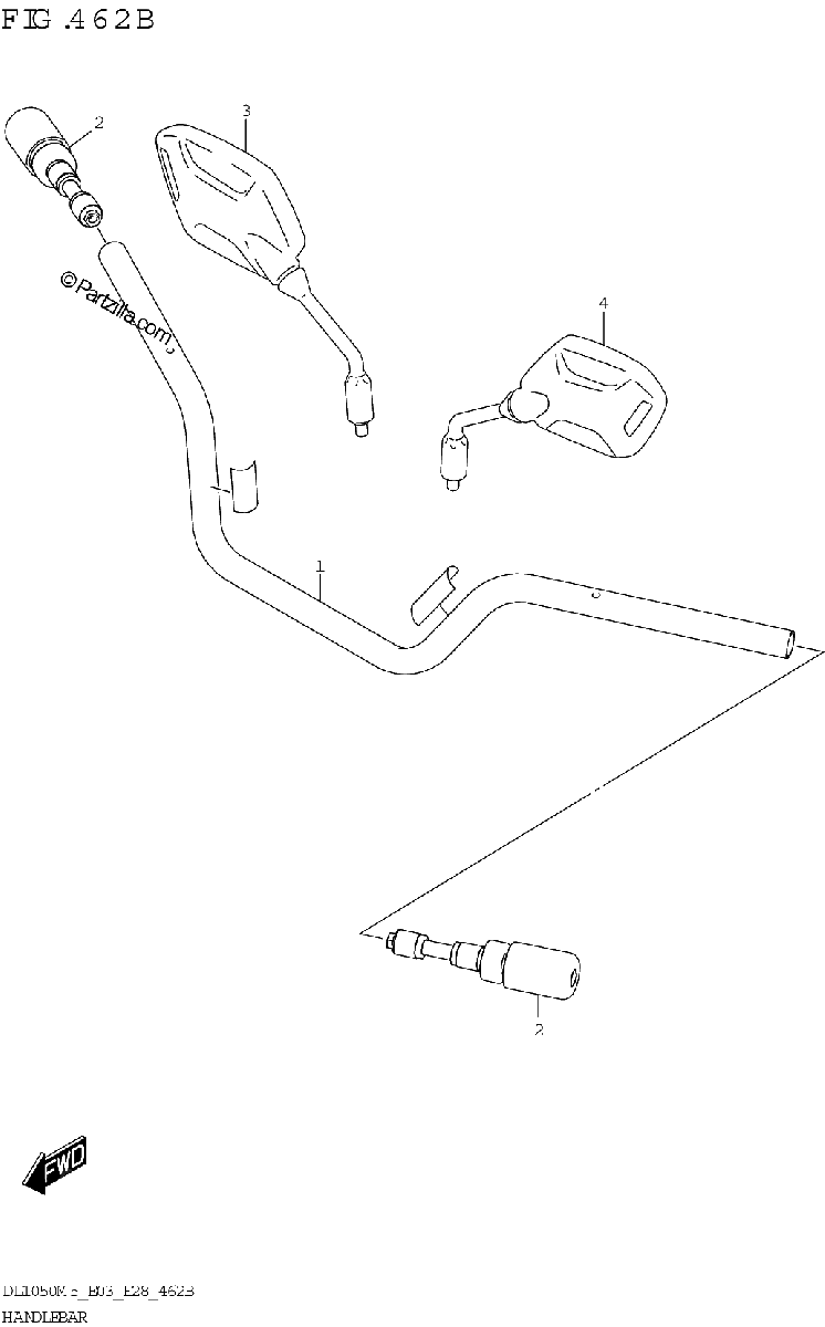 Diagrama de HANDLEBAR DL1050RR