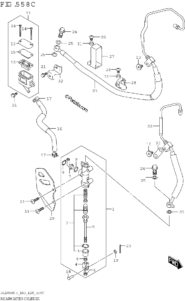 Diagrama de REAR MASTER CYLINDER DL1050RR