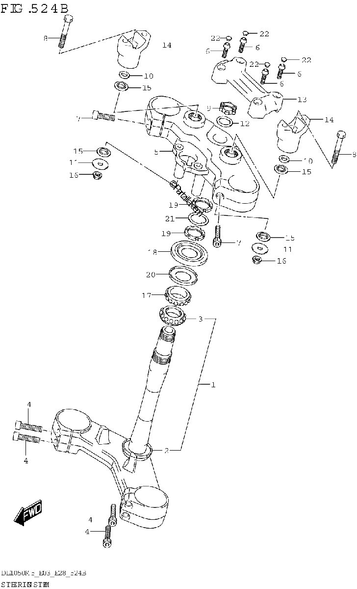 Diagrama de STEERING STEM DL1050RJ