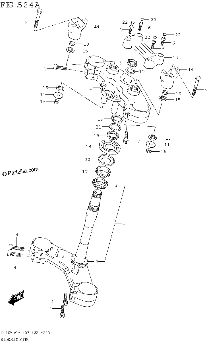 Diagrama de STEERING STEM DL1050RR