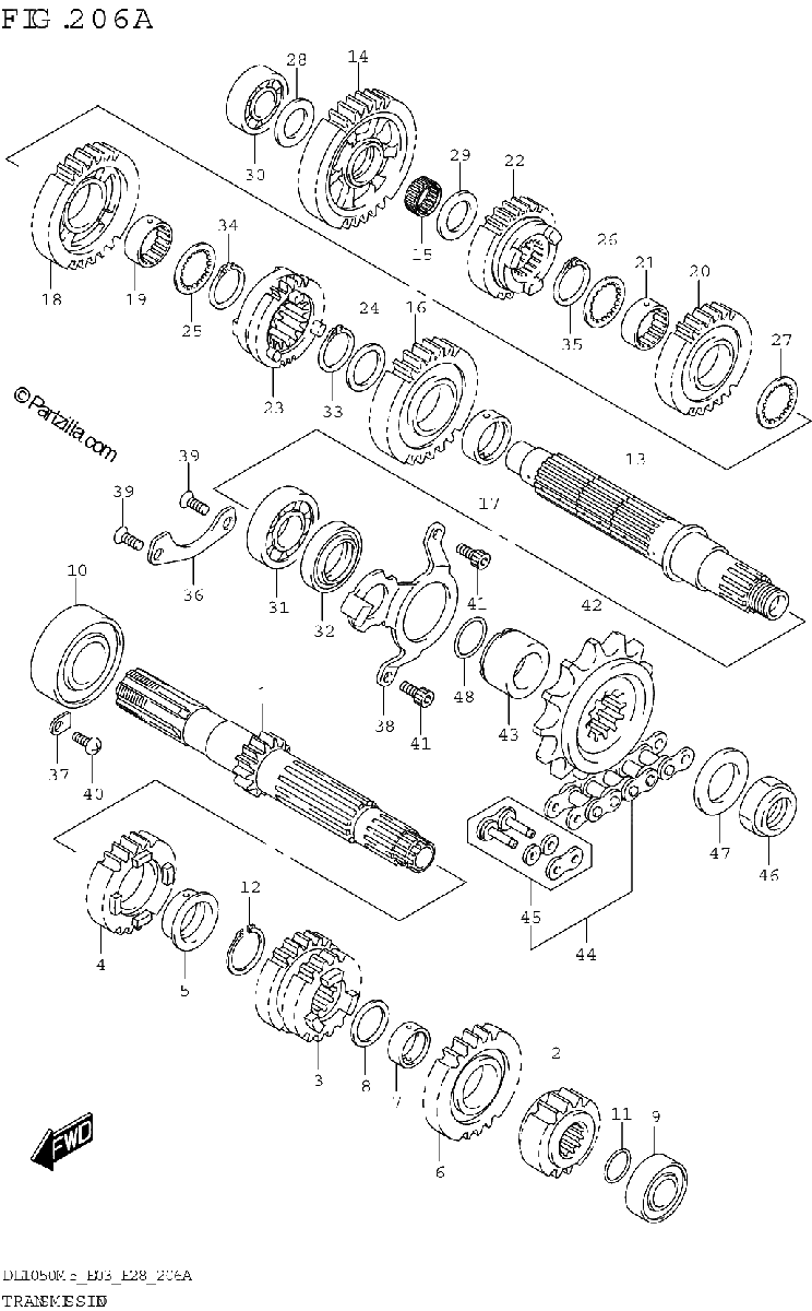 Diagrama de TRANSMISSION DL1050RR