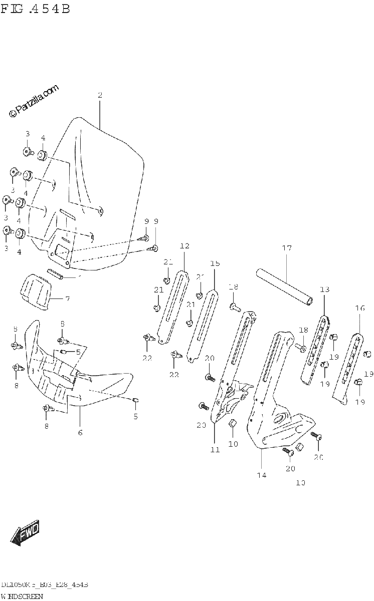 Diagrama de WINDSCREEN DL1050RJ