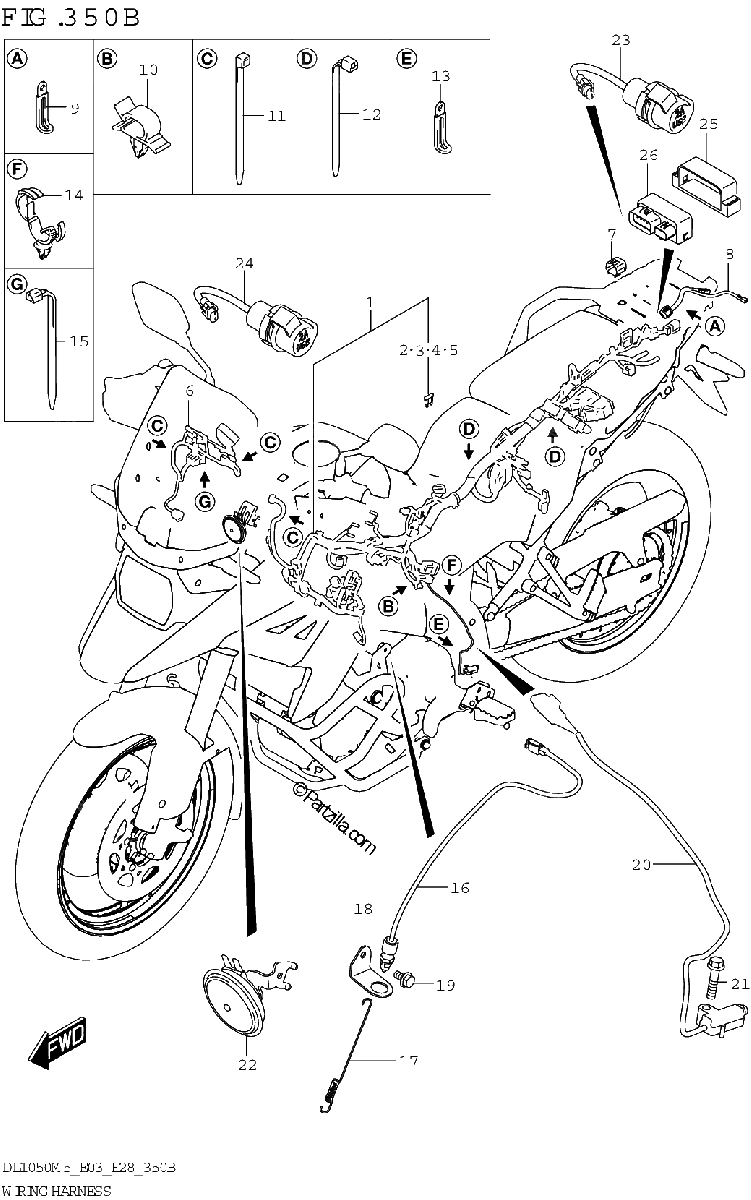 Diagrama de WIRING HARNESS DL1050RR
