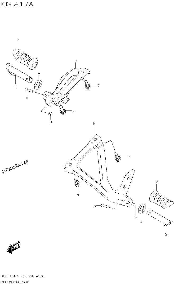 Diagrama de PILLION FOOTREST