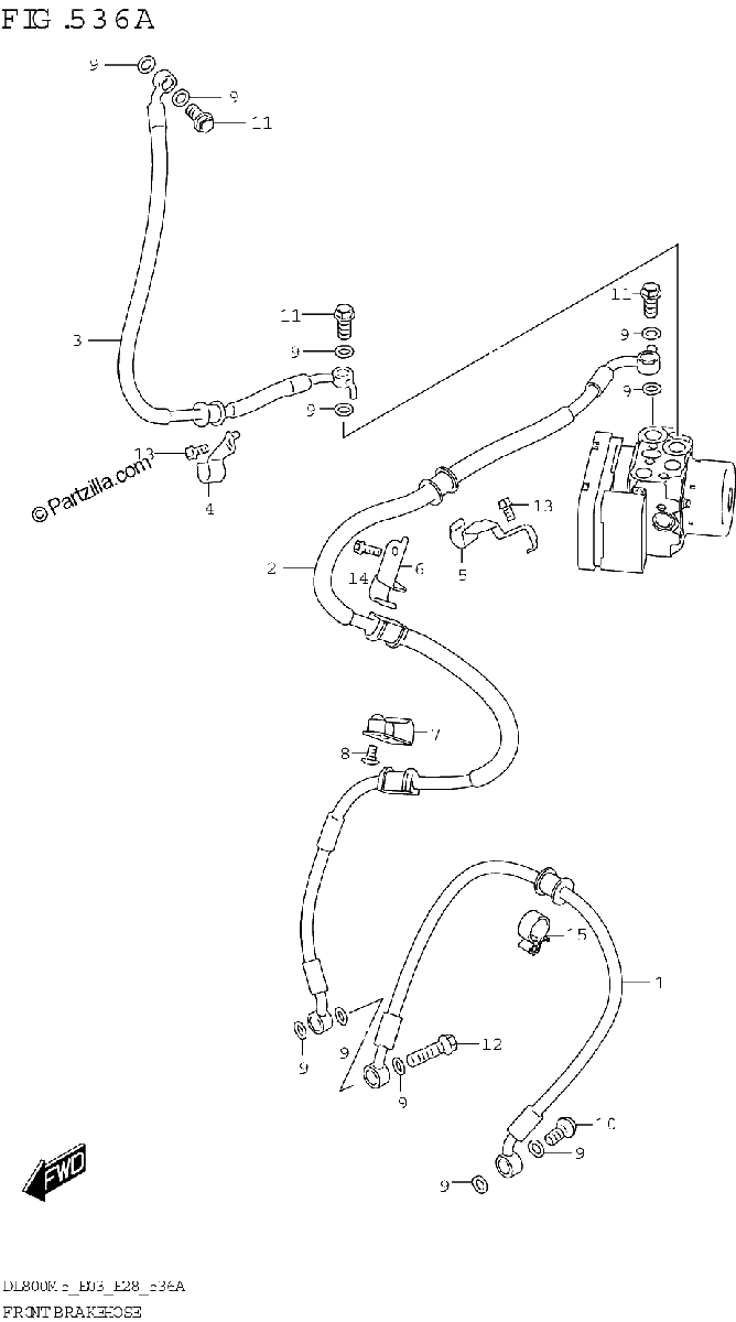 Diagrama de FRONT BRAKE HOSE