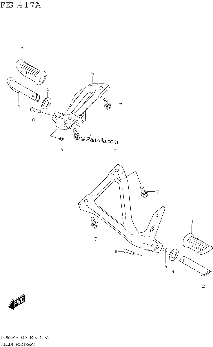 Diagrama de PILLION FOOTREST