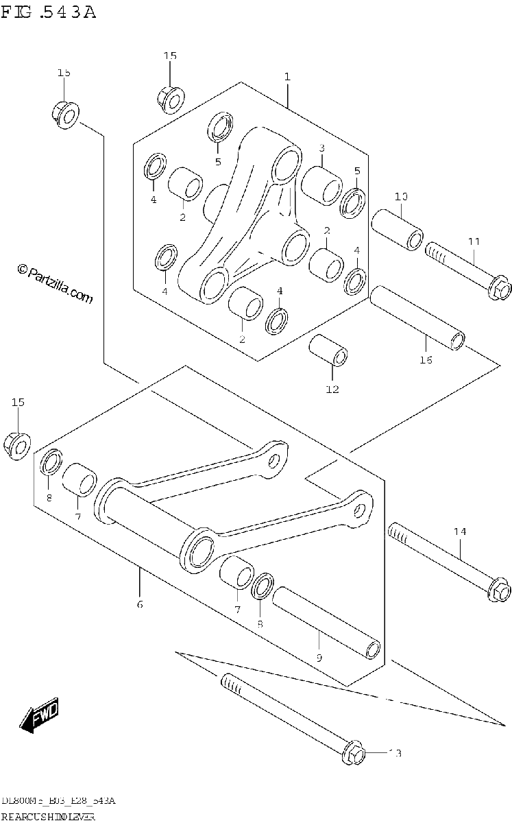 Diagrama de REAR CUSHION LEVER