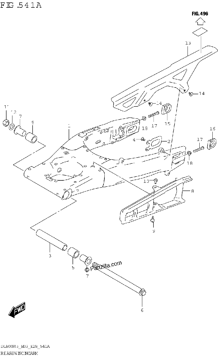 Diagrama de REAR SWINGINGARM