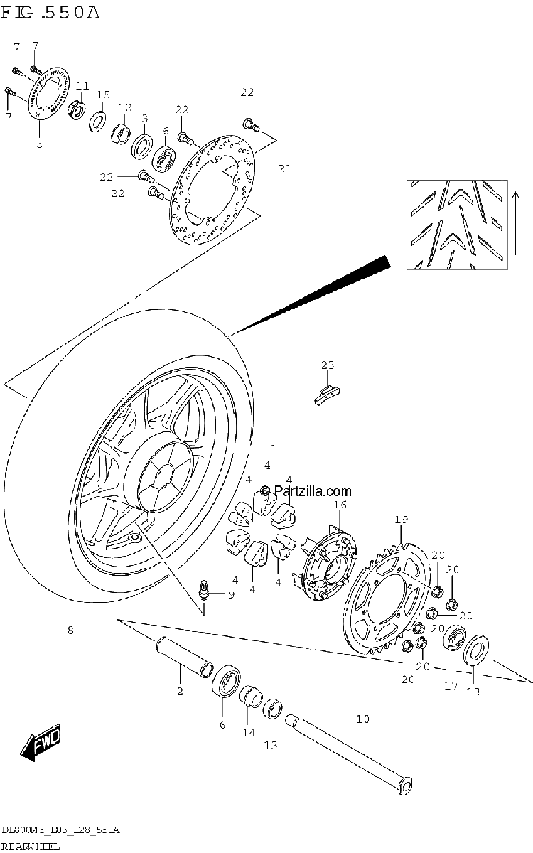 Diagrama de REAR WHEEL
