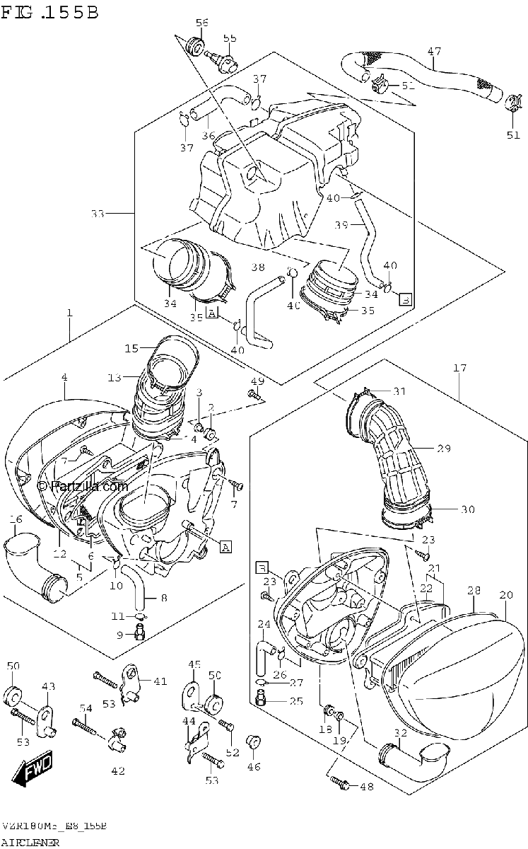 Diagrama de AIR CLEANER VZR1800