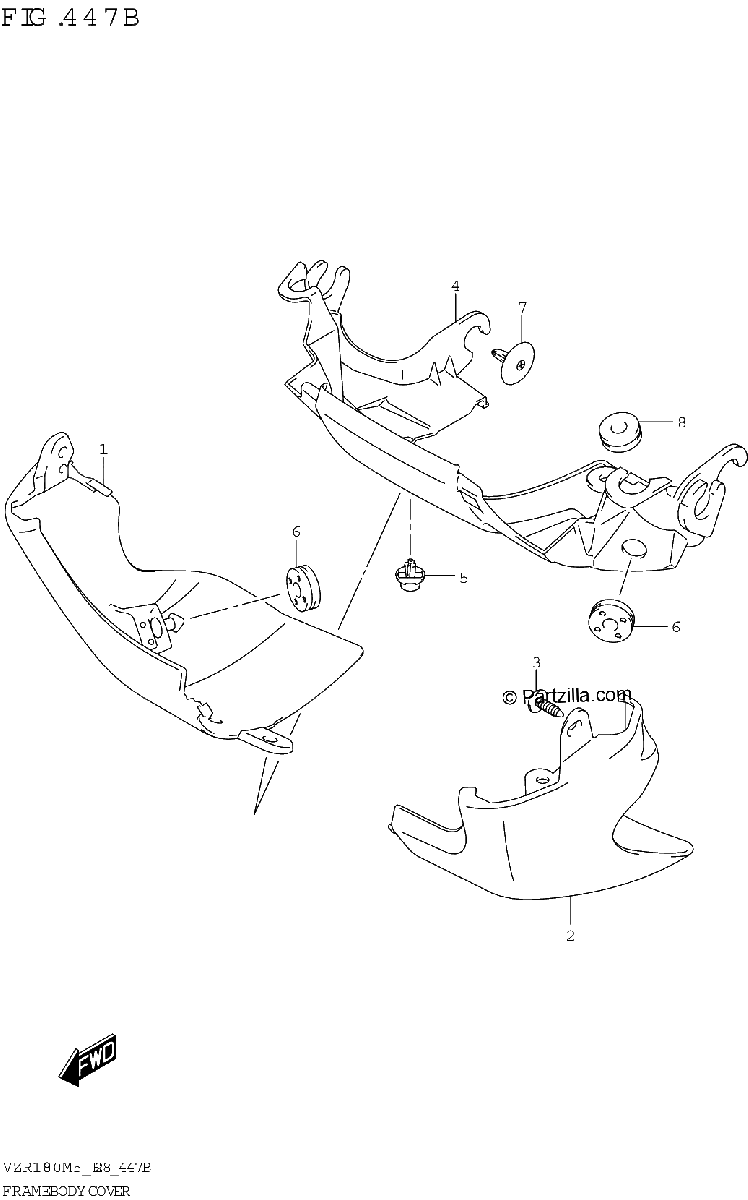 Diagrama de FRAME BODY COVER VZR1800BZ