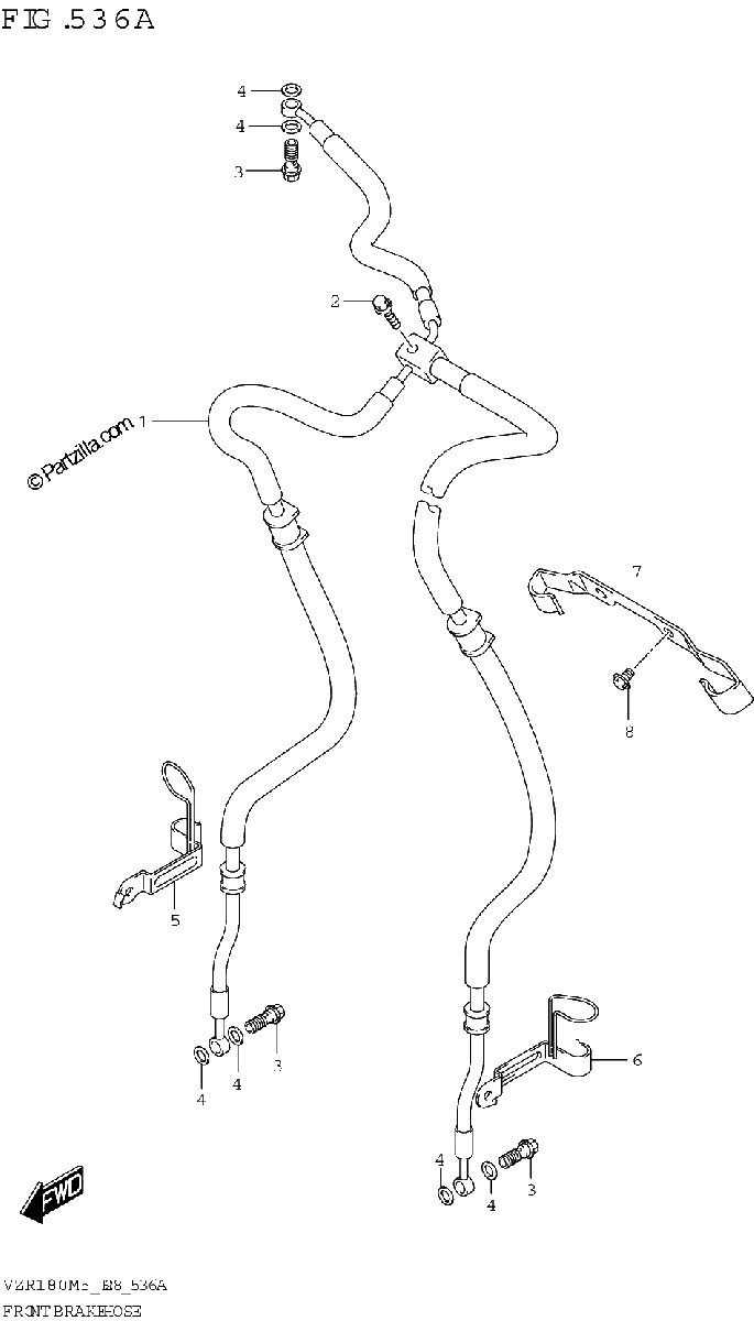 Diagrama de FRONT BRAKE HOSE