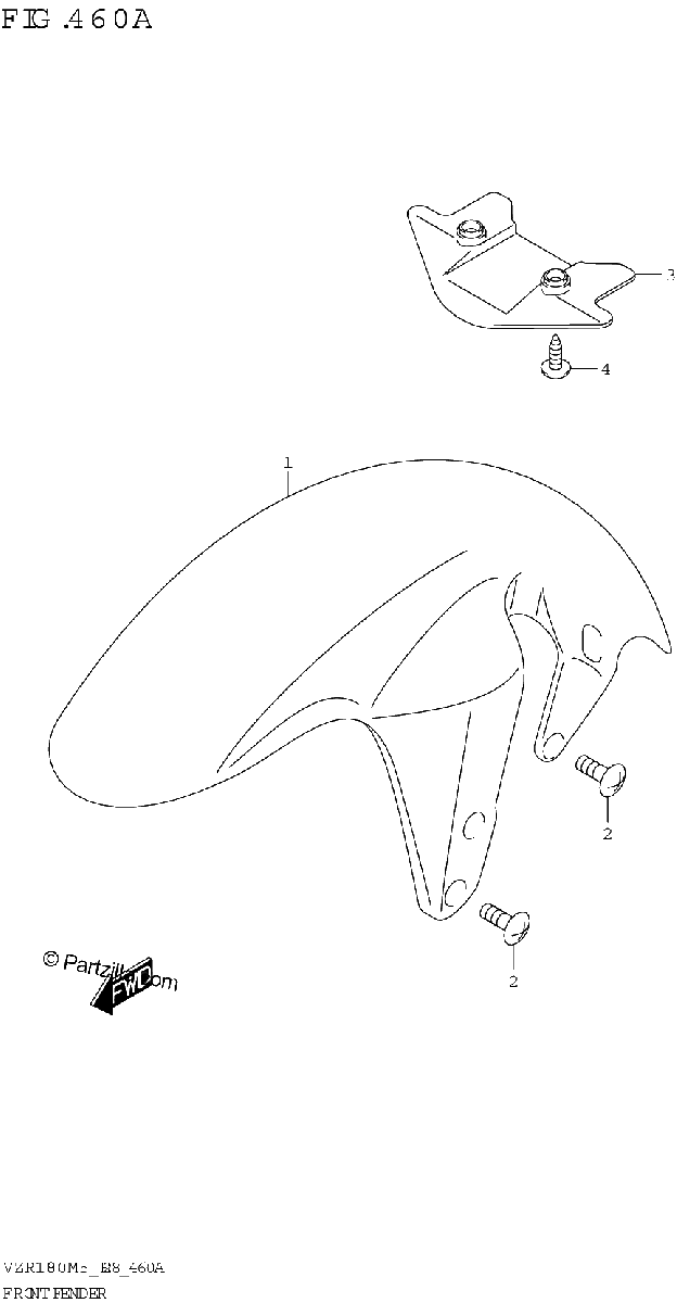Diagrama de FRONT FENDER VZR1800