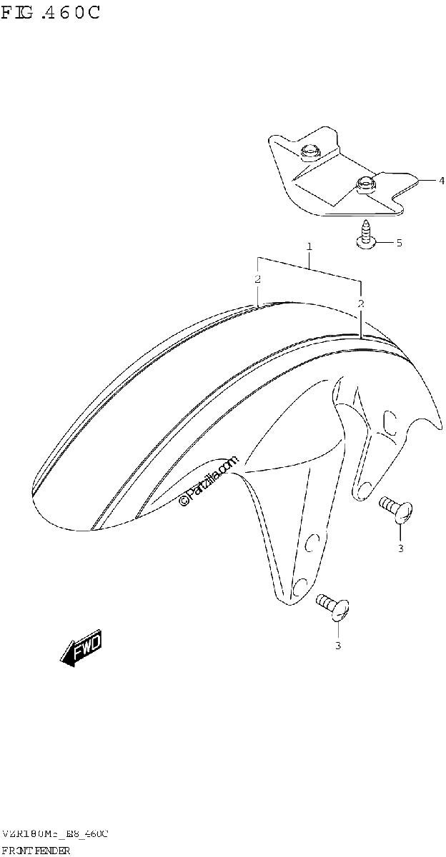 Diagrama de FRONT FENDER VZR1800BZ FOR KEL