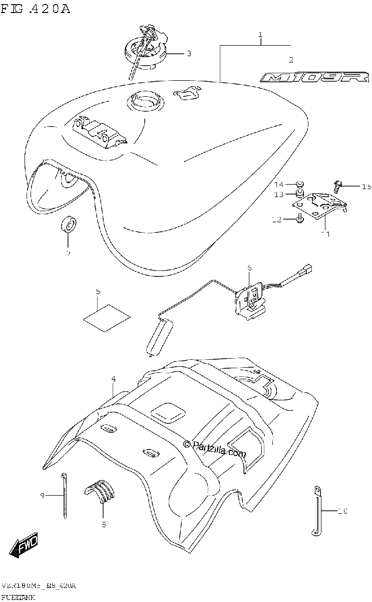 Diagrama de FUEL TANK VZR1800