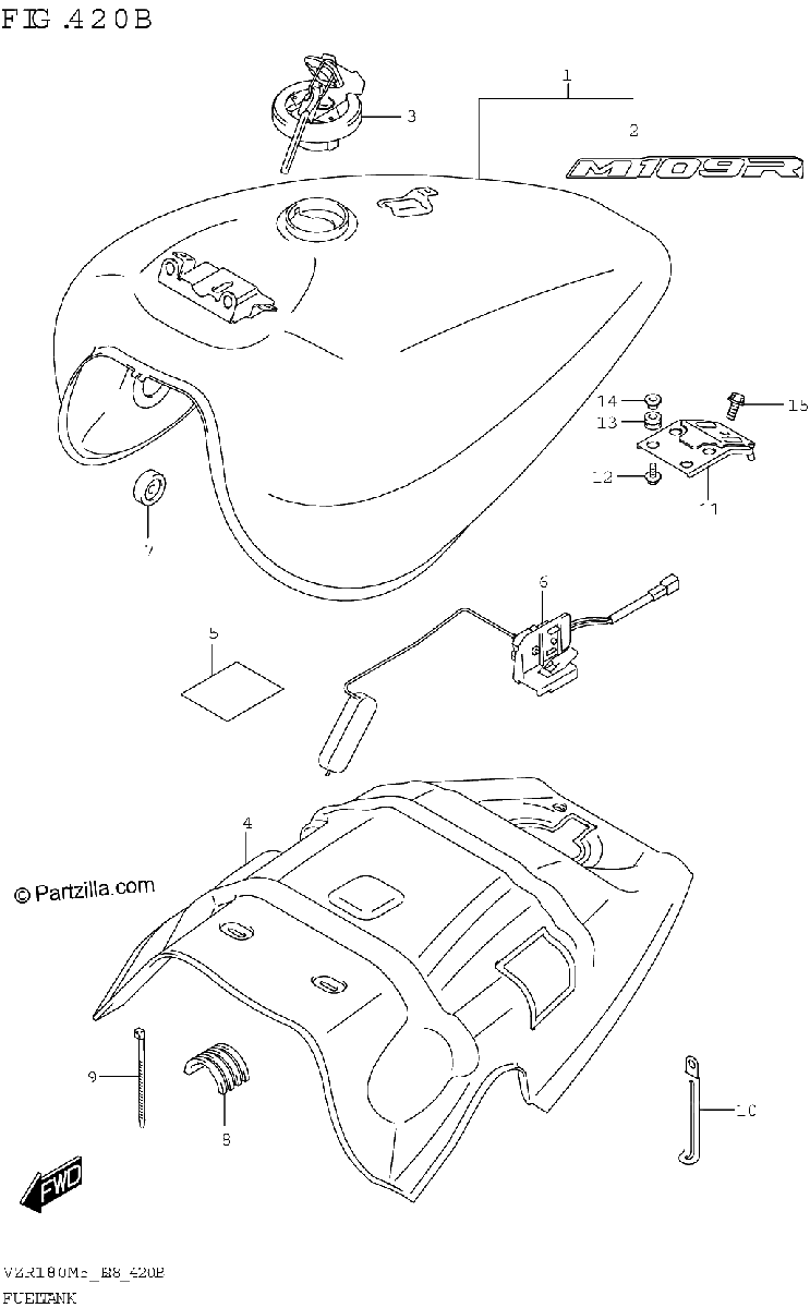 Diagrama de FUEL TANK VZR1800BZ FOR AV4