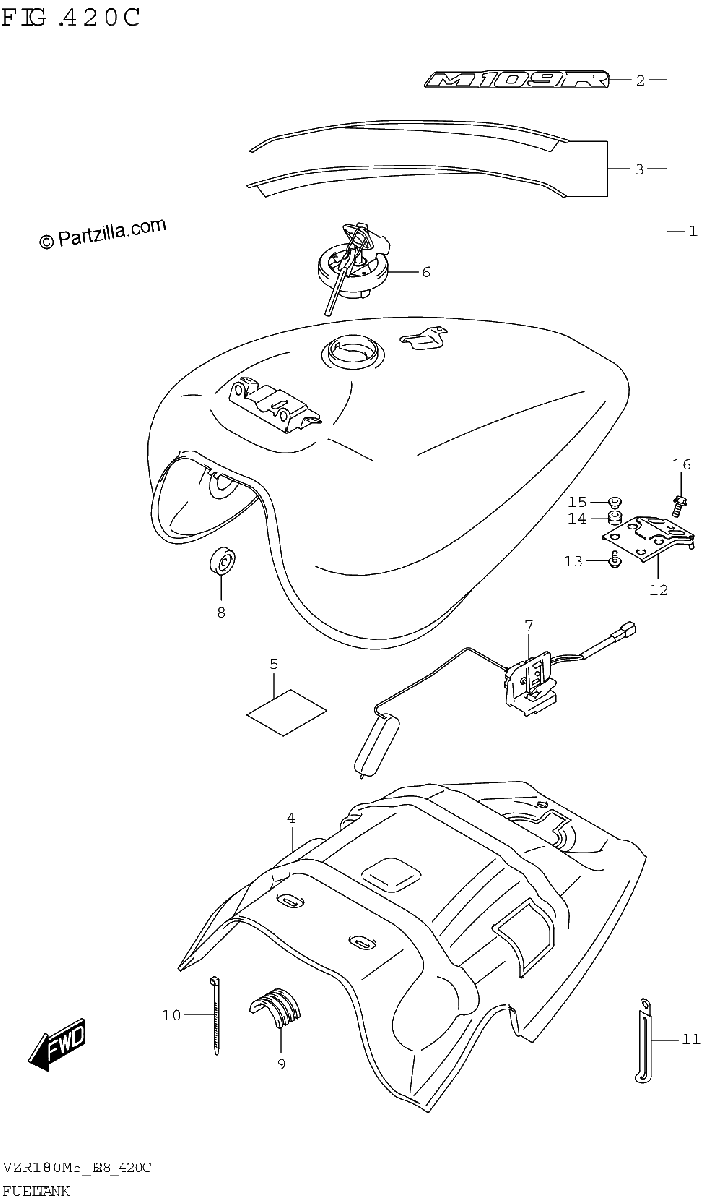 Diagrama de FUEL TANK VZR1800BZ FOR KEL