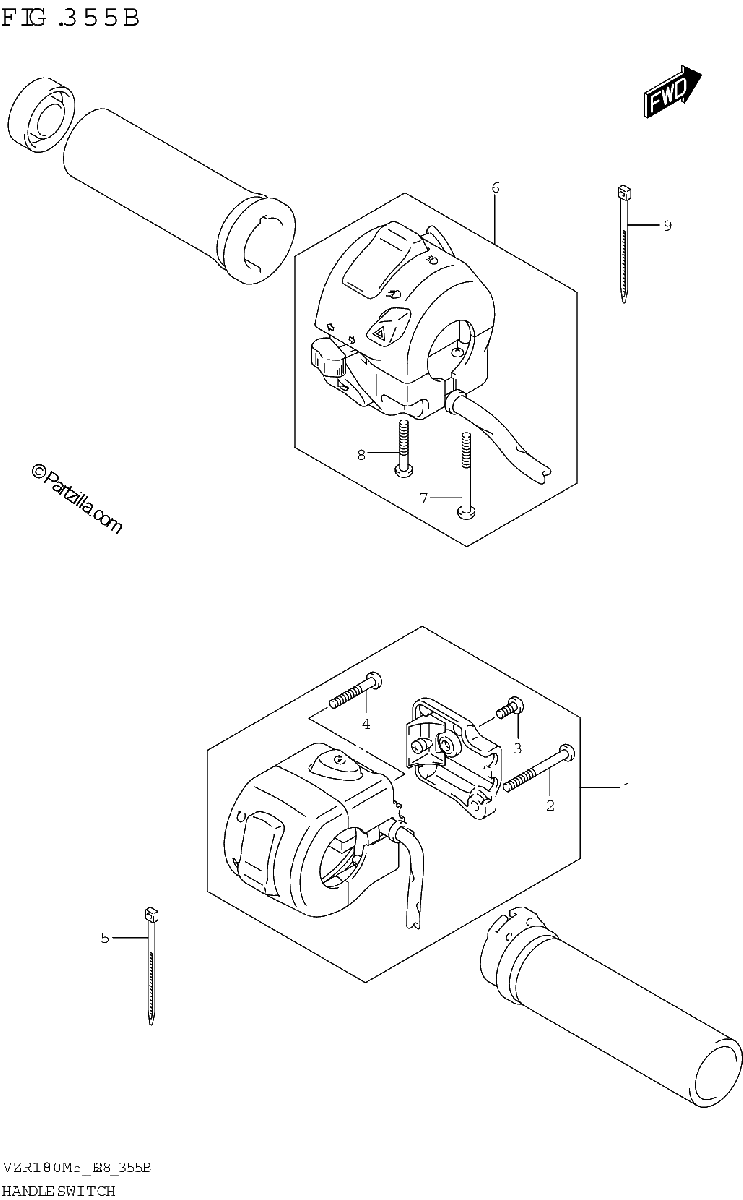 Diagrama de HANDLE SWITCH VZR1800BZ
