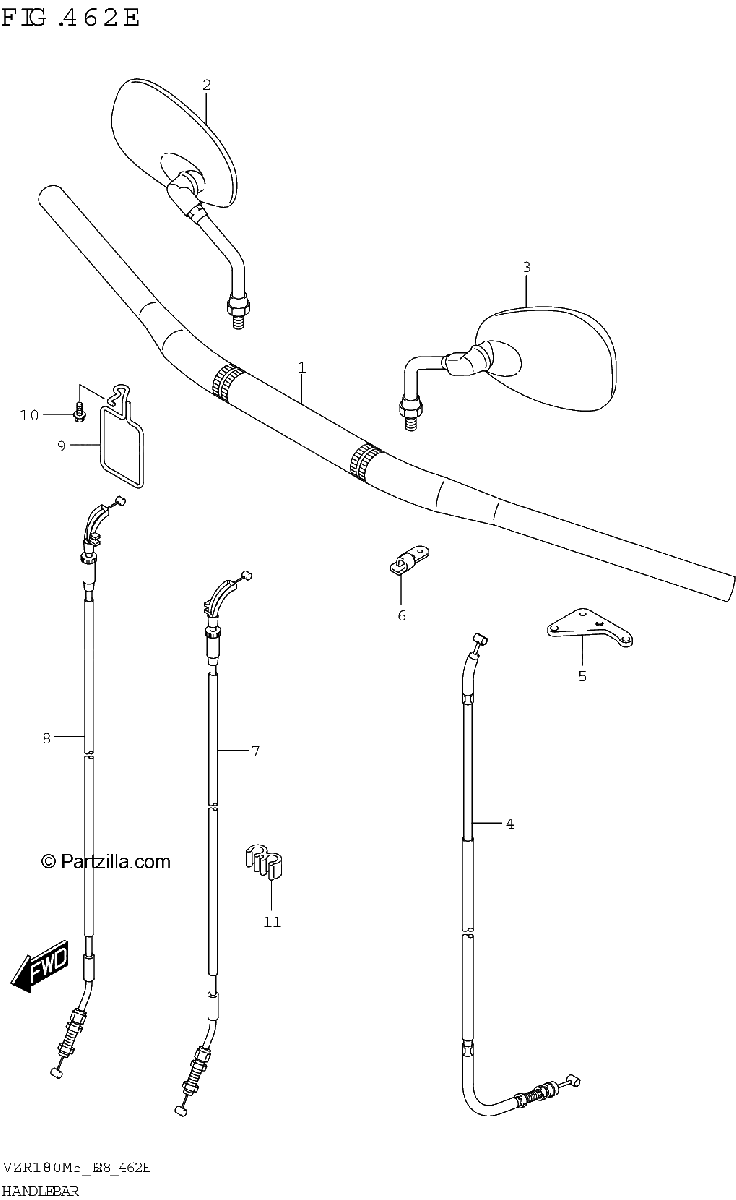 Diagrama de HANDLEBAR VZR1800