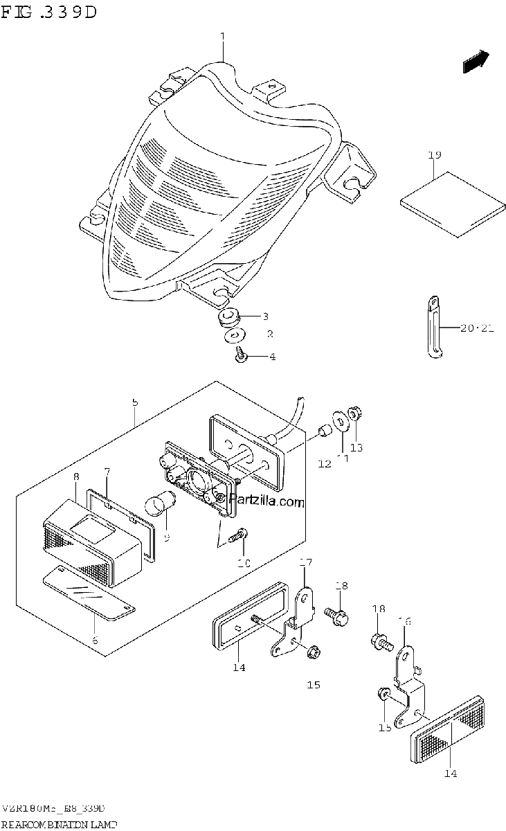 Diagrama de REAR COMBINATION LAMP VZR1800BZ