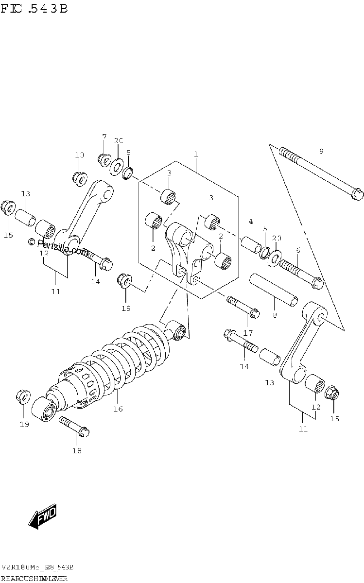 Diagrama de REAR CUSHION LEVER
