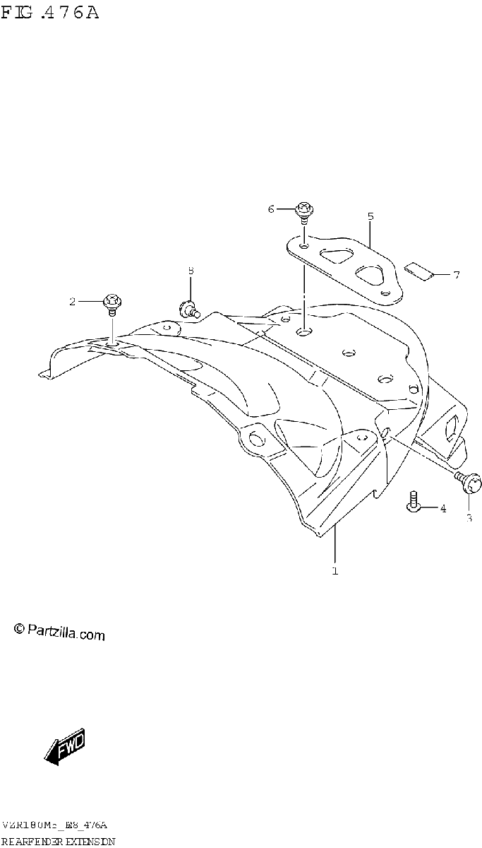 Diagrama de REAR FENDER EXTENSION