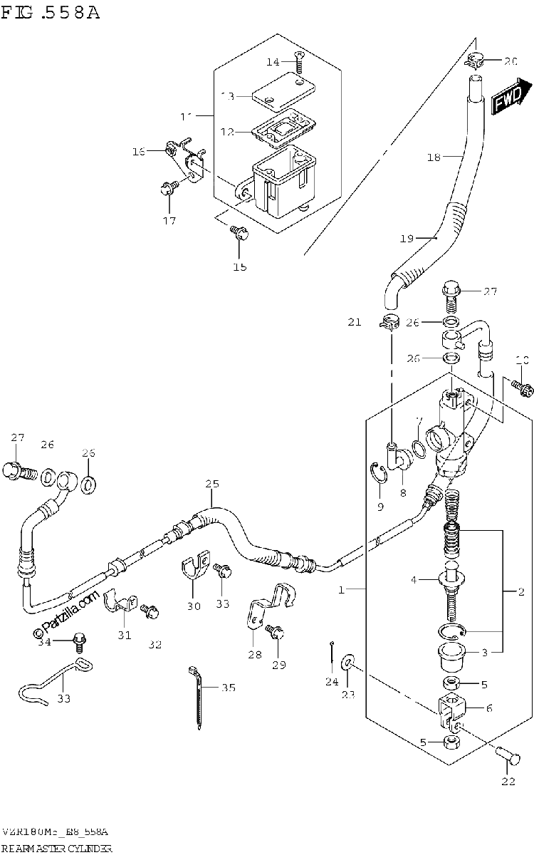 Diagrama de REAR MASTER CYLINDER