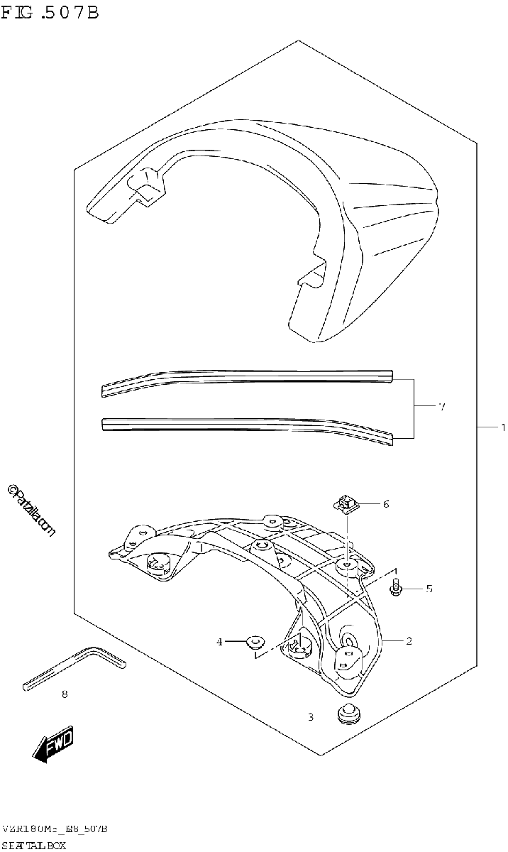 Diagrama de SEAT TAIL BOX VZR1800BZ FOR AV4