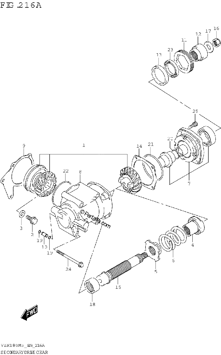 Diagrama de SECONDARY DRIVE GEAR