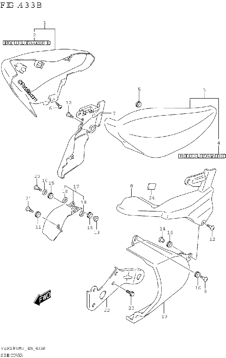 Diagrama de SIDE COVER VZR1800BZ
